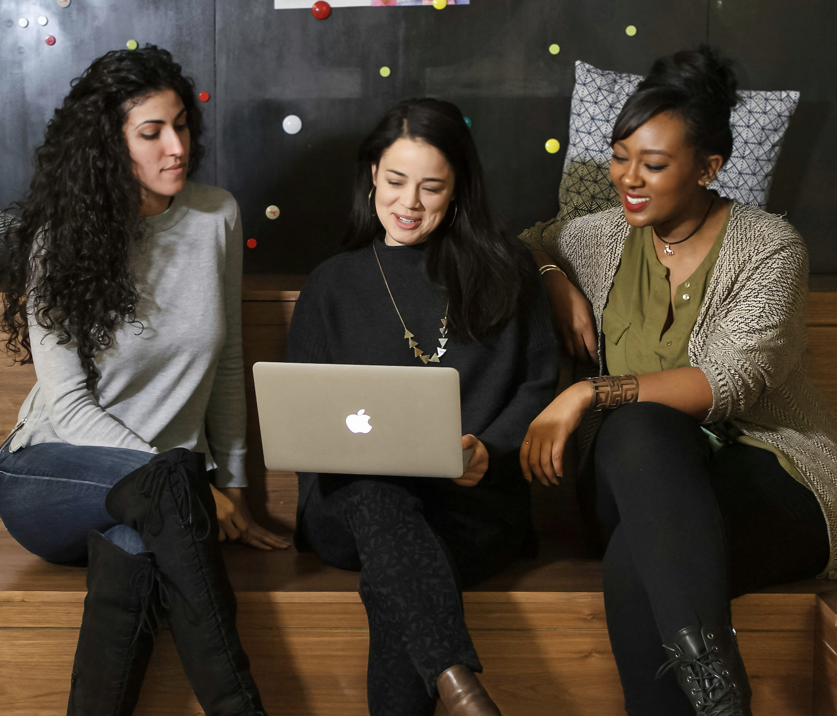 women looking at a laptop